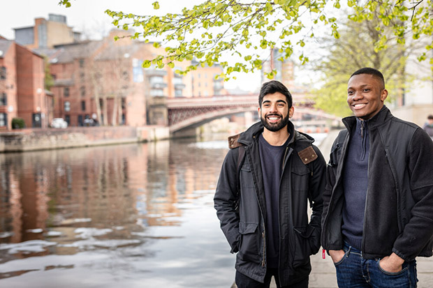 Masters students at the waterfront - University of Leeds