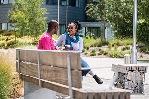 Bournemouth University students on campus