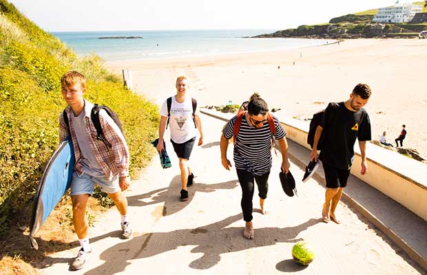 University of Plymouth - people at beach