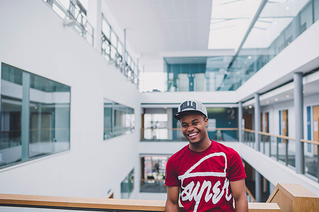 Cardiff Metropolitan University: Student in the University building