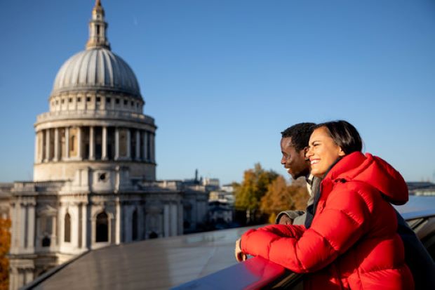 City, University of London - Students view the city of London skyline - Students overlook the city